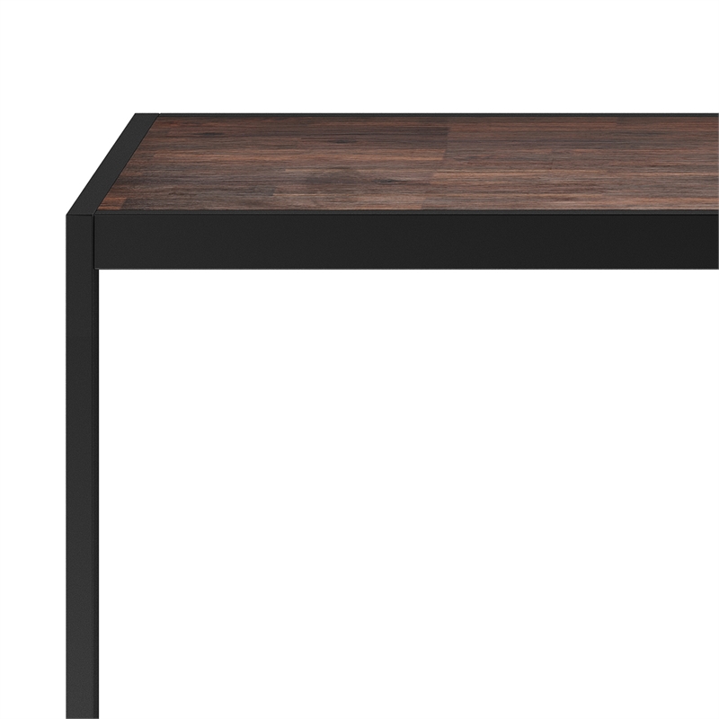 Simpli Home Erina Solid Acacia Wood Flat Top Desk in Distressed Charcoal Brown