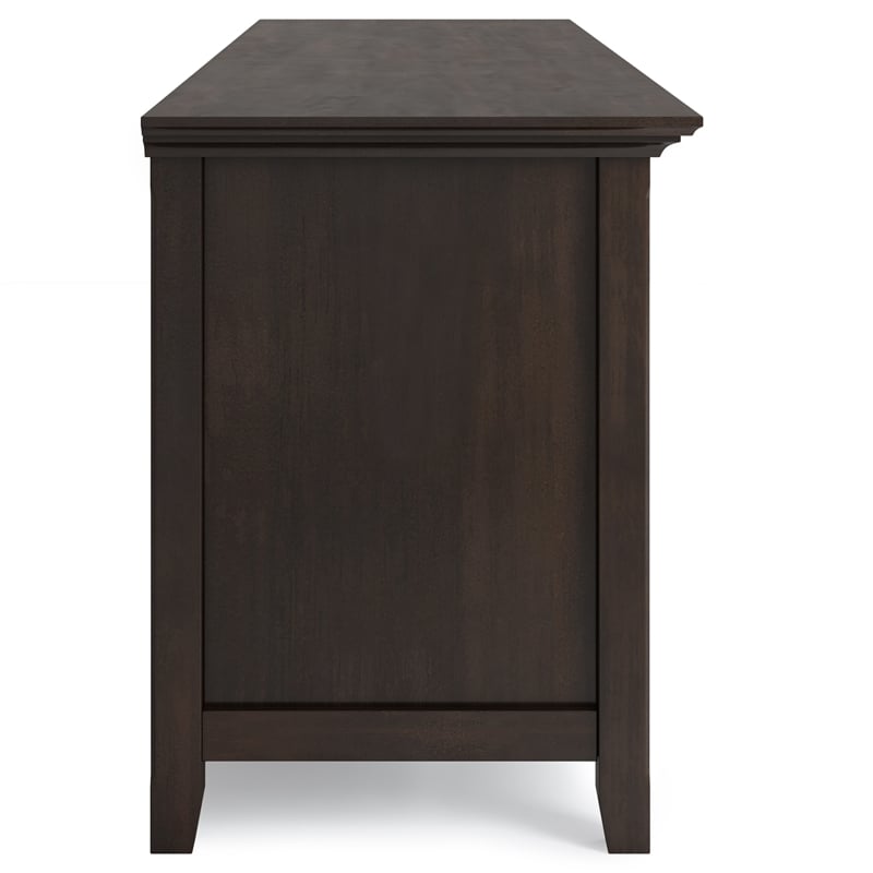 Amherst 72 inch Wide Solid Wood Transitional TV Stand in Brunette Brown
