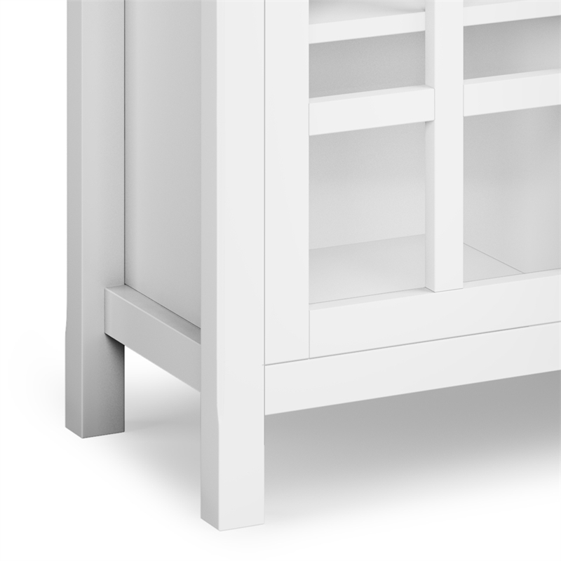 Kitchener SOLID WOOD 60 inch Wide Contemporary TV Media Stand in White