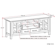 Kitchener SOLID WOOD 60 inch Wide Contemporary TV Media Stand in White