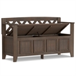 Amherst 48 inch Wide Solid Wood Transitional Entryway Bench in Farmhouse Brown