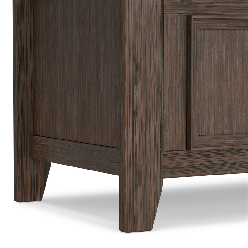 Amherst 48 inch Wide Solid Wood Transitional Entryway Bench in Farmhouse Brown