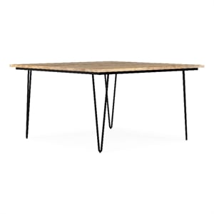 Hunter MANGO WOOD and Iron 54x54&quot Square Industrial Dining Table in Natural
