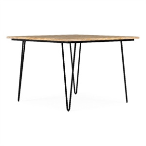 Hunter SOLID WOOD and Iron 42x42&quot Square Industrial Dining Table in Natural