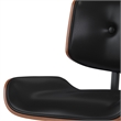 Holland Contemporary Adjustable Swivel Bar Stool in Black Vegan Faux Leather