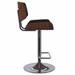 Holland Contemporary Adjustable Swivel Bar Stool in Black Vegan Faux Leather