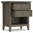 Amherst 24 inch Wide Solid Wood Transitional Bedside Table in Farmhouse Gray