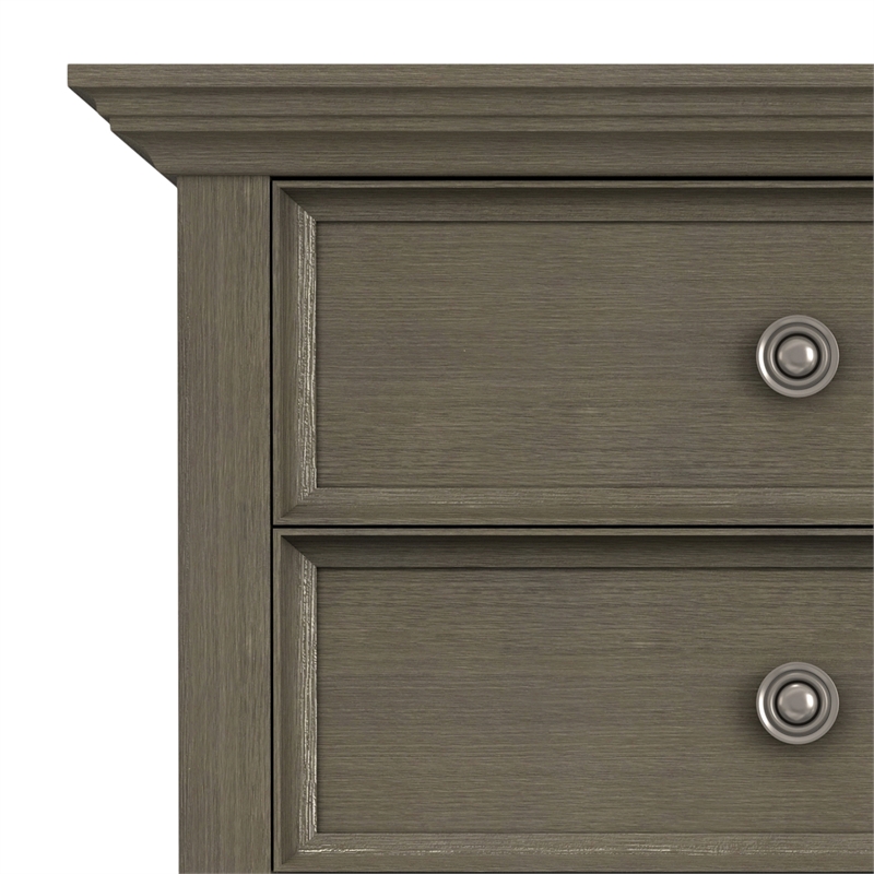 Amherst 24 inch Wide Solid Wood Transitional Bedside Table in Farmhouse Gray