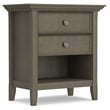 Amherst 24 inch Wide Solid Wood Transitional Bedside Table in Farmhouse Gray