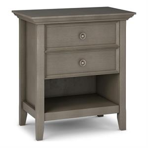 amherst solid wood 24 inch wide  bedside nightstand table in farmhouse grey