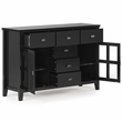 Artisan 60 inch Wide Solid Wood Transitional Sideboard Buffet in Black