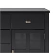 Artisan 60 inch Wide Solid Wood Transitional Sideboard Buffet in Black