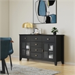 Artisan 60 inch Wide Solid Wood Transitional Sideboard Buffet in Black