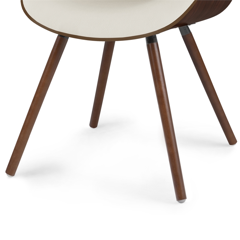 Malden  Bentwood Dining Chair in Cream Faux Leather