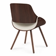 Malden  Bentwood Dining Chair in Cream Faux Leather