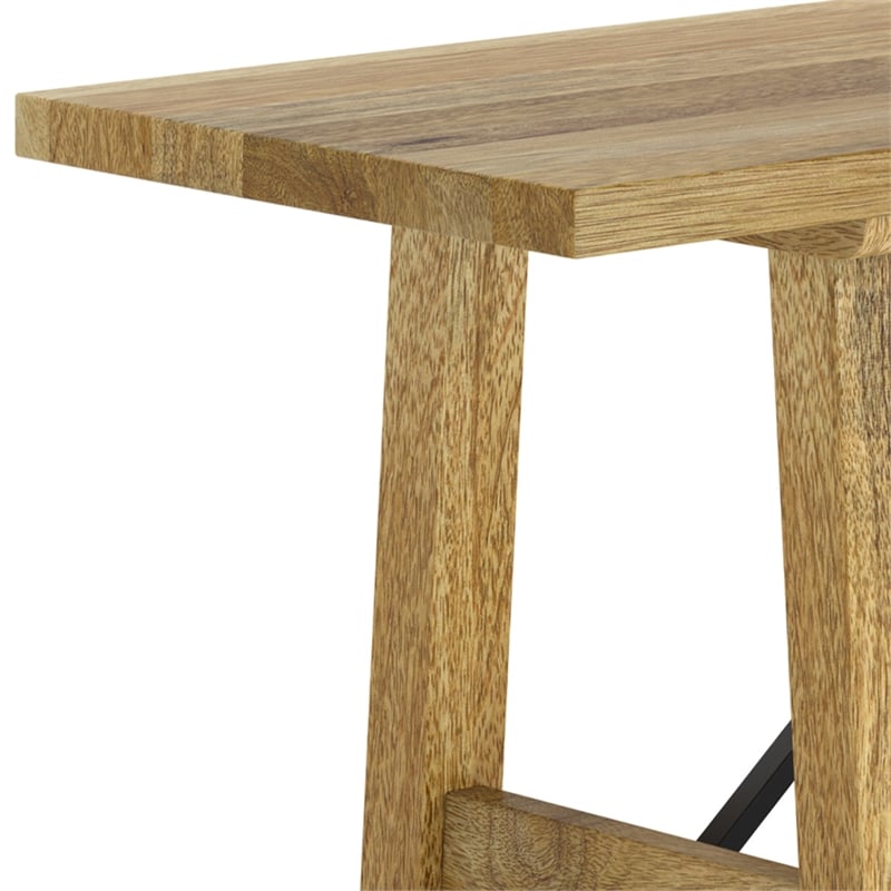 Harvey Industrial 47 inch Wide Mango Hardwood and Metal Bench in Natural