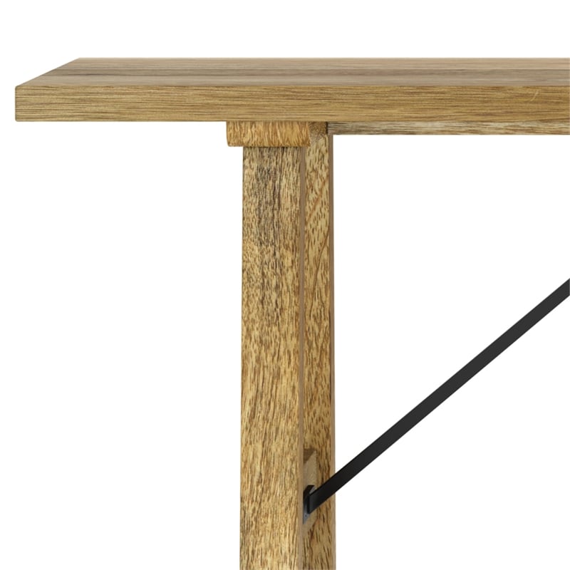 Harvey Industrial 47 inch Wide Mango Hardwood and Metal Bench in Natural