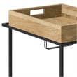 Simons Modern Industrial Solid Mango Wood and Metal Bar Cart in Natural