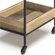 Simons Modern Industrial Solid Mango Wood and Metal Bar Cart in Natural