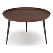 Clairmont Modern Industrial 30 inch Wide Metal Coffee Table in Cognac