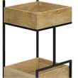 Hobbs Modern Industrial Solid Mango Wood and Metal Bar Cart in Natural