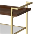 Jace Modern Industrial Wood and Metal Bar Cart in Cognac