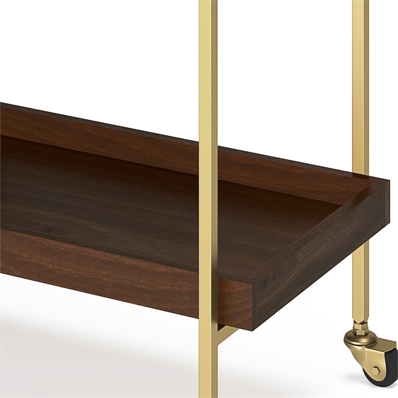 Jace Modern Industrial Wood and Metal Bar Cart in Cognac