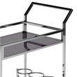 Watts Bar Cart Modern Metal and Tempered Glass in Chrome