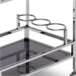Watts Bar Cart Modern Metal and Tempered Glass in Chrome