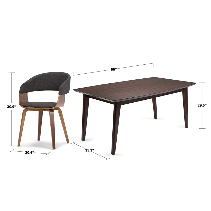 Lowell/Draper 5Pc Dining Set with 4Bentwood Dining Chairs in Gray &66