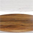 Wagner  30 inch Wide Metal Coffee Table in White/Natural