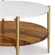 Wagner  30 inch Wide Metal Coffee Table in White/Natural
