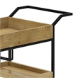Barnes Wood and Metal Modern Industrial Bar Cart in Natural