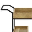 Barnes Wood and Metal Modern Industrial Bar Cart in Natural