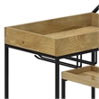 Barnes Wood and Metal Modern Industrial Bar Cart in Natural