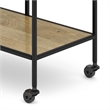 Barnes Wood and Metal Modern Industrial Bar Cart in Natural