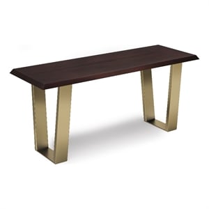 lewis solid mango wood 42 inch wide contemporary bench in cognac