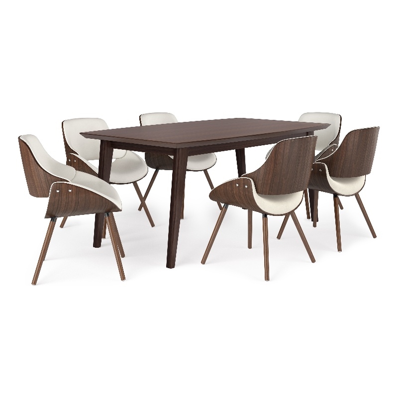 Malden/Draper7Pc DiningSet with 6Bentwood Dining Chairs in Natural & 66