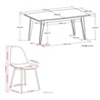 Alpine / Draper 7 Piece Dining Set in Rose  and 66 inch Wide Table