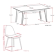 Alpine / Draper 5 Piece Dining Set in Rose  and 66 inch Wide Table
