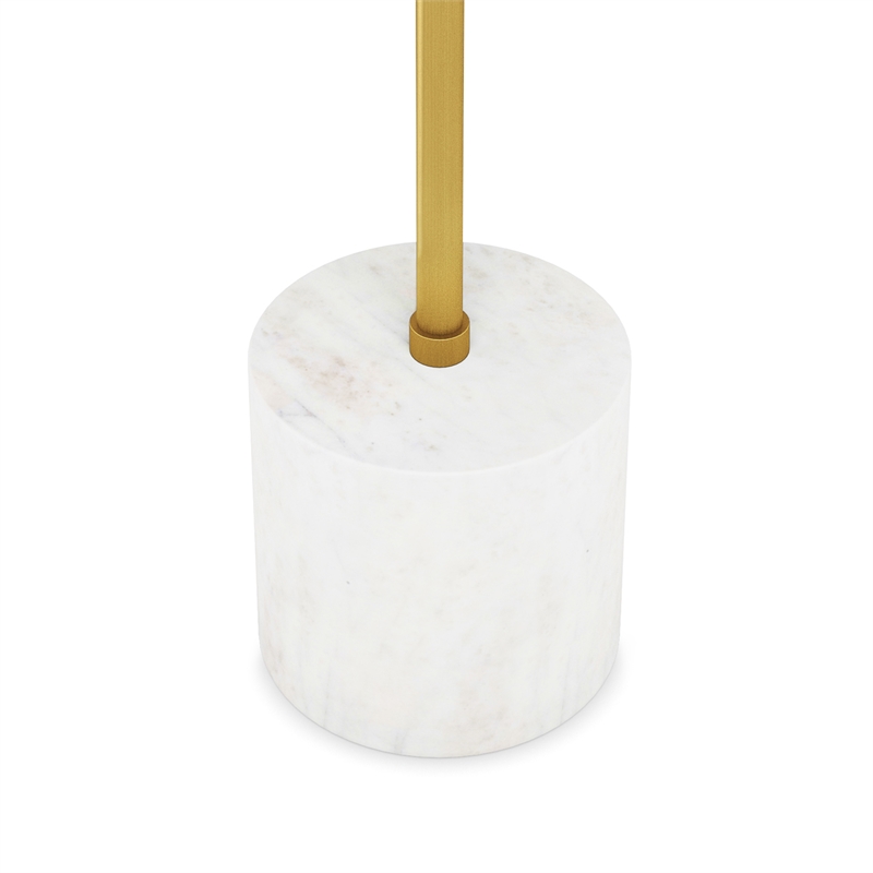 Turner 12 inch Wide Solid Mango/Genuine Marble/Iron Modern End Table