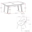 Simpli Home Malden/Draper 7-PC Dining Set in Turquoise Blue Fabric/Walnut Veneer