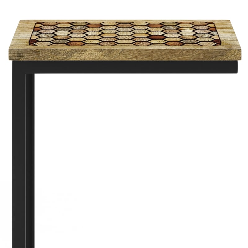 Davisville 11 inch Wide Metal C Side Table in Natural