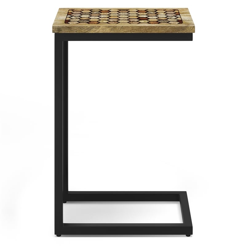 Davisville 11 inch Wide Metal C Side Table in Natural