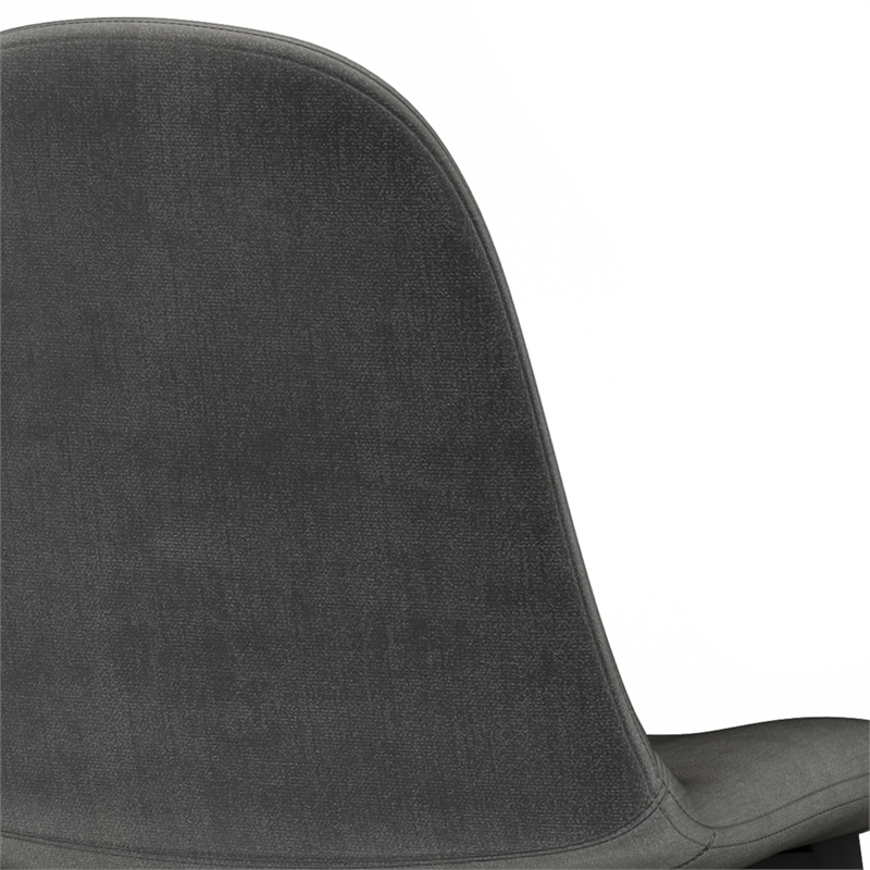 Simpli Home Alpine/Draper 5-Piece Wood & Fabric Dining Set in Dark Gray/Brown