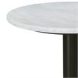 Evans 16 inch Wide Modern Side Table in White Genuine Marble and Black/Gold Iron