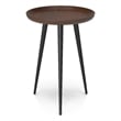 Clairmont Modern Industrial 18 inch Wide Metal Round Side Table in Cognac