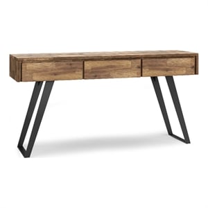 Lowry ACACIA WOOD and Metal 60&quot WD Modern Console Sofa Table in Golden Wheat