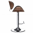 Marana Modern Bentwood Adjustable Height Lift Bar Stool in Gray Faux Leather
