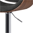 Marana Modern Bentwood Adjustable Height Lift Bar Stool in Gray Faux Leather